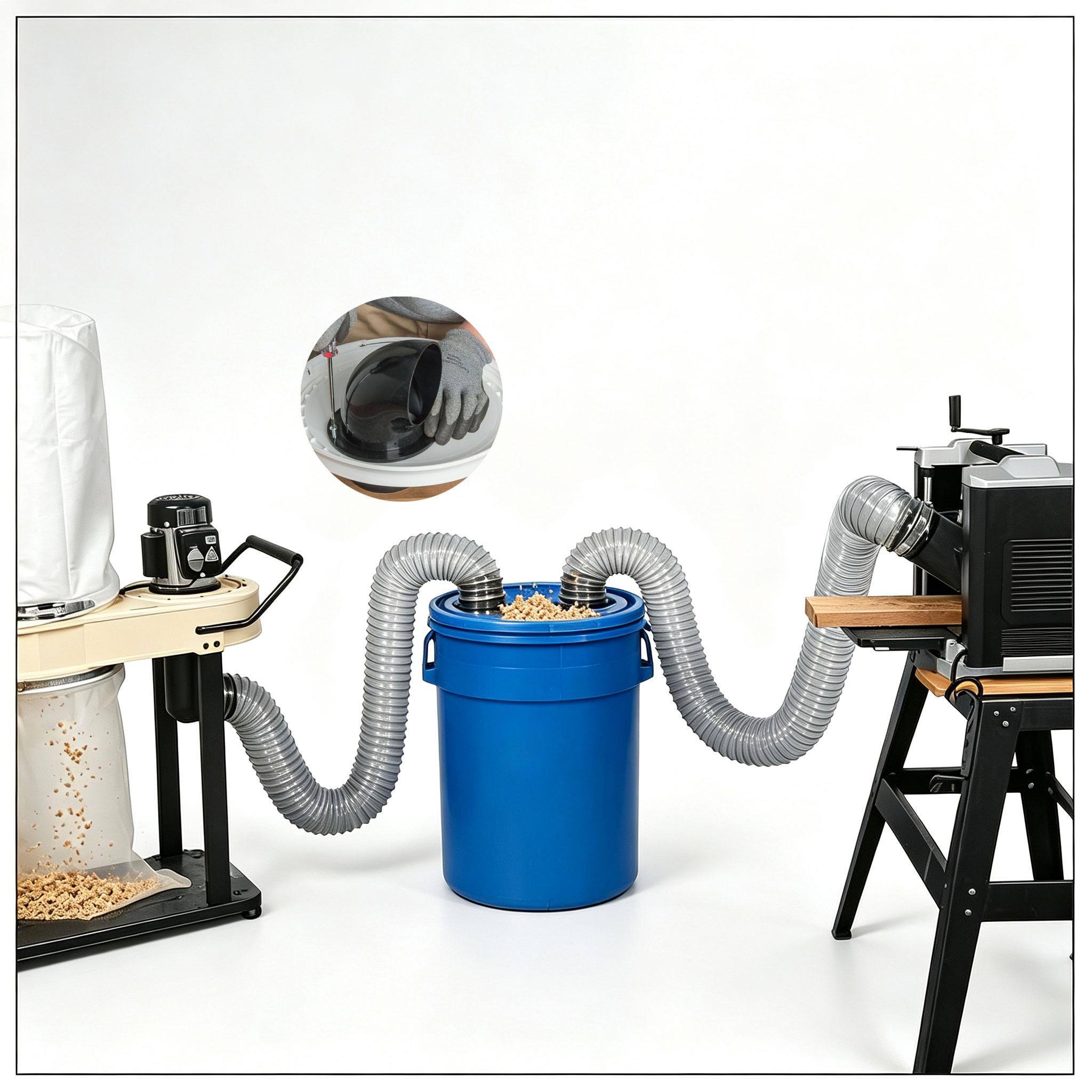 Vacuum Woodworking - 100mm Woodworking Cyclone Dust Collector Adapter