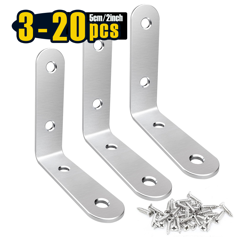 3-20 Pcs L Bracket Stainless S - Woodworking X Brace ulasan dan harga