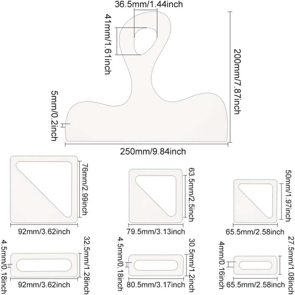 7Pcs Charcuterie Template Acry - Woodworking Product ulasan dan harga