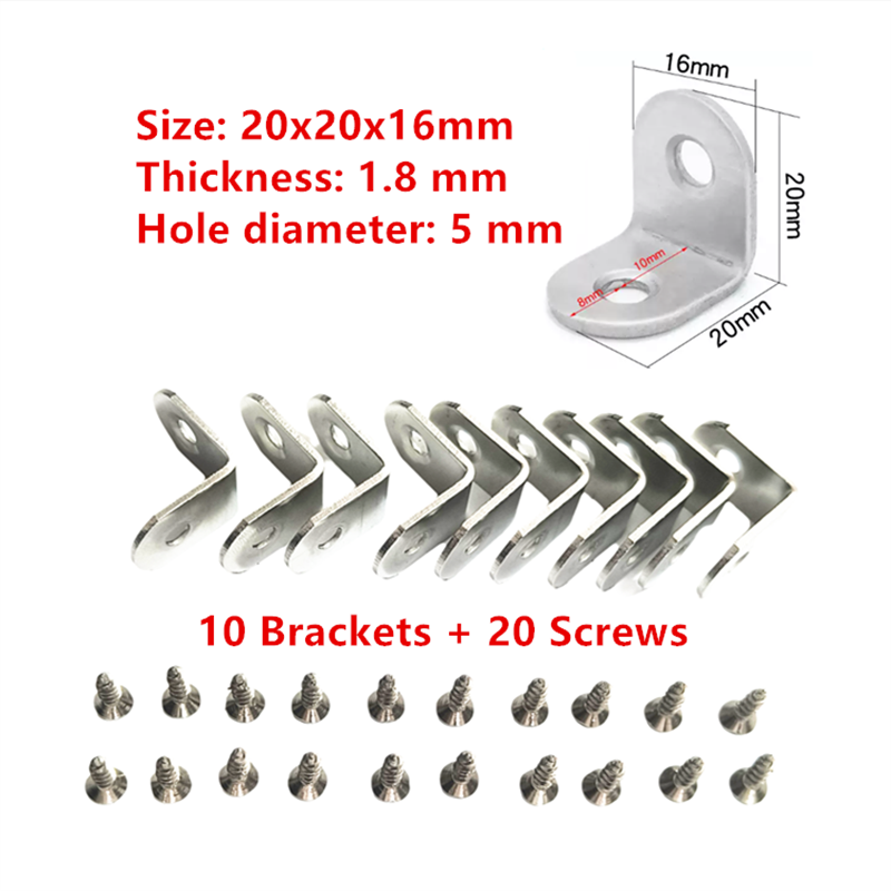 10 x Steel L Bracket Corner Br - Woodworking X Brace ulasan dan harga