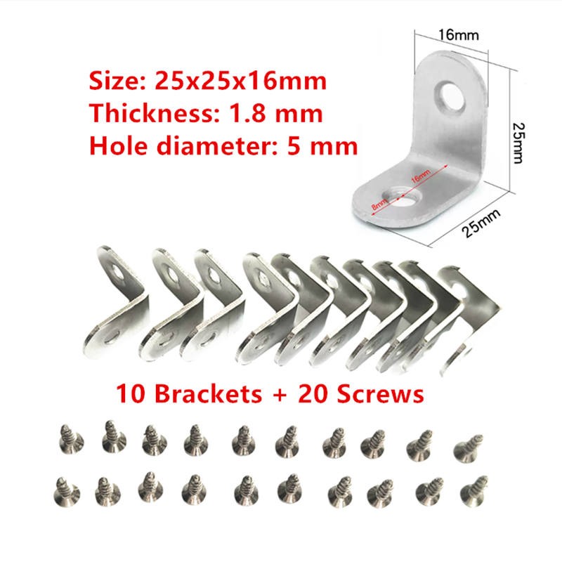 10 x Steel L Bracket Corner Br - Woodworking X Brace ulasan dan harga