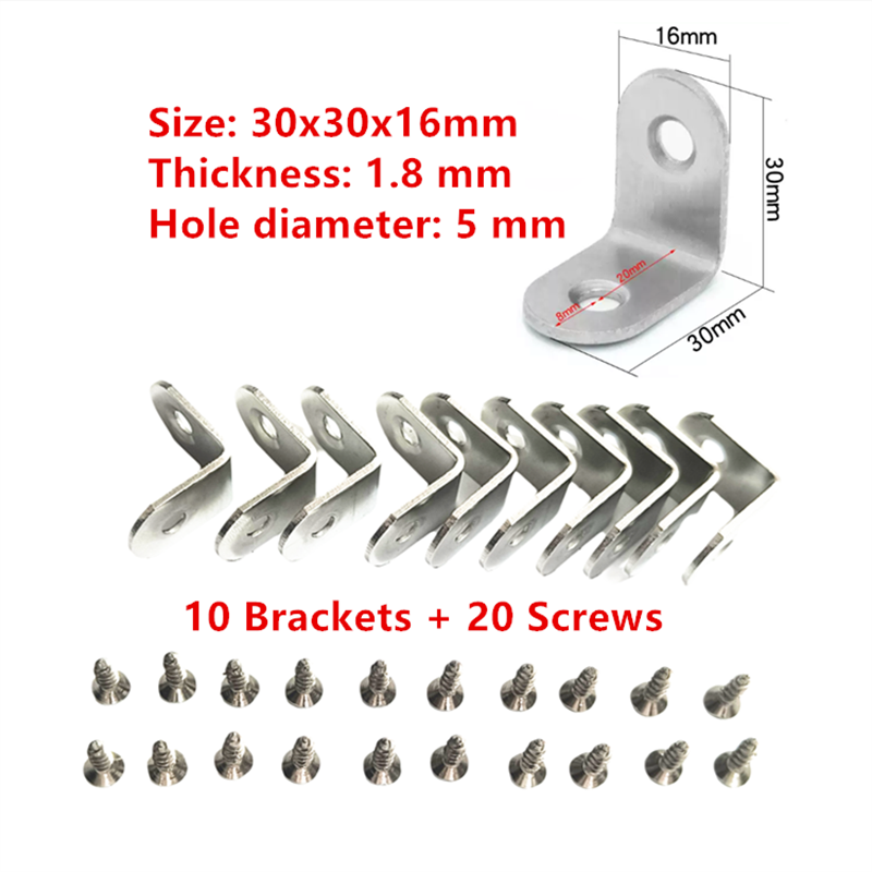 10 x Steel L Bracket Corner Br - Woodworking X Brace ulasan dan harga