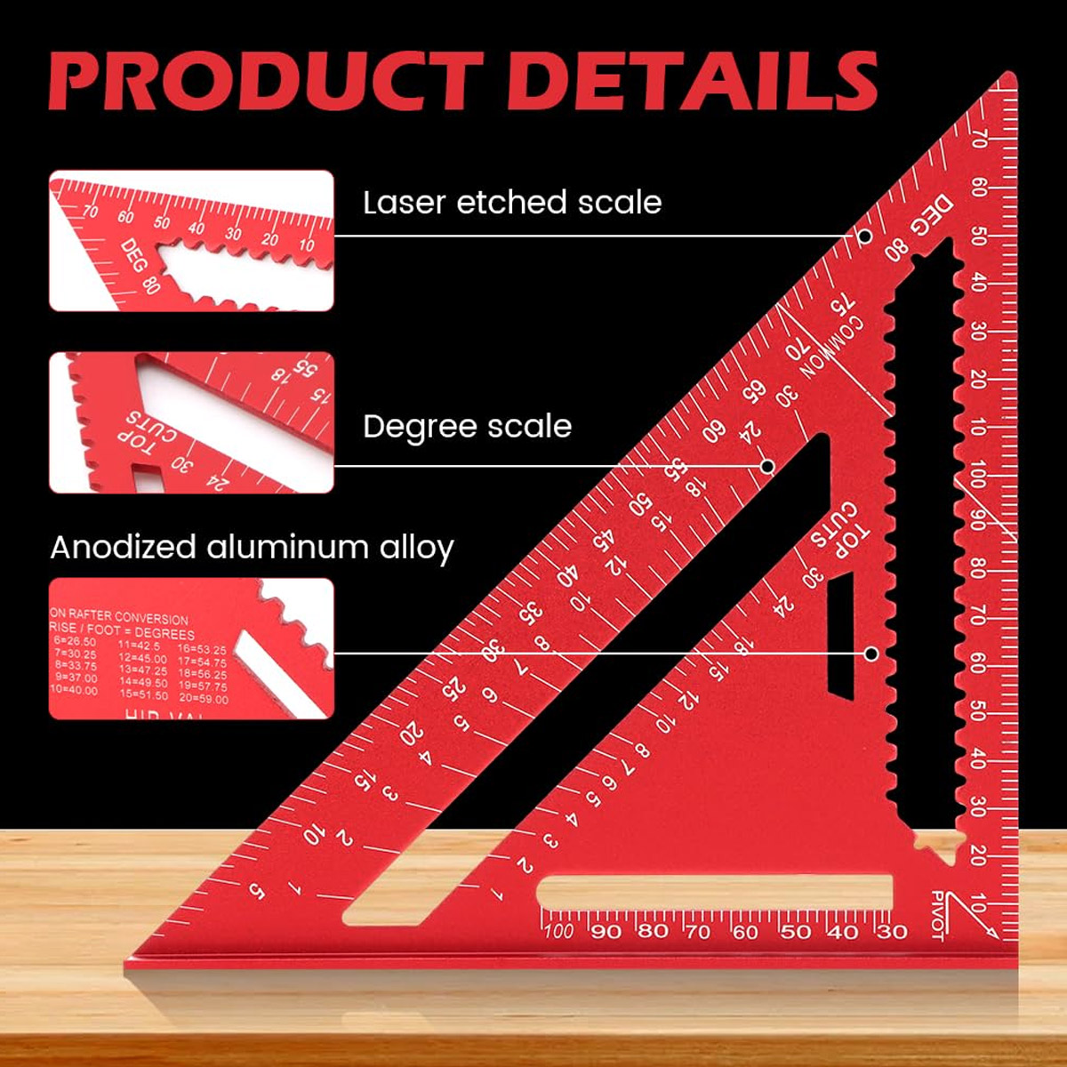 Aluminum Alloy Speed Square Hi - Woodworking Product ulasan dan harga