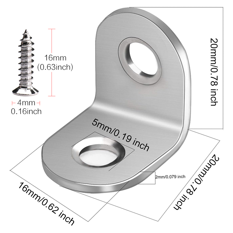 5-40 PCS 20 x 20 mm Stainless  - Woodworking X Brace ulasan dan harga