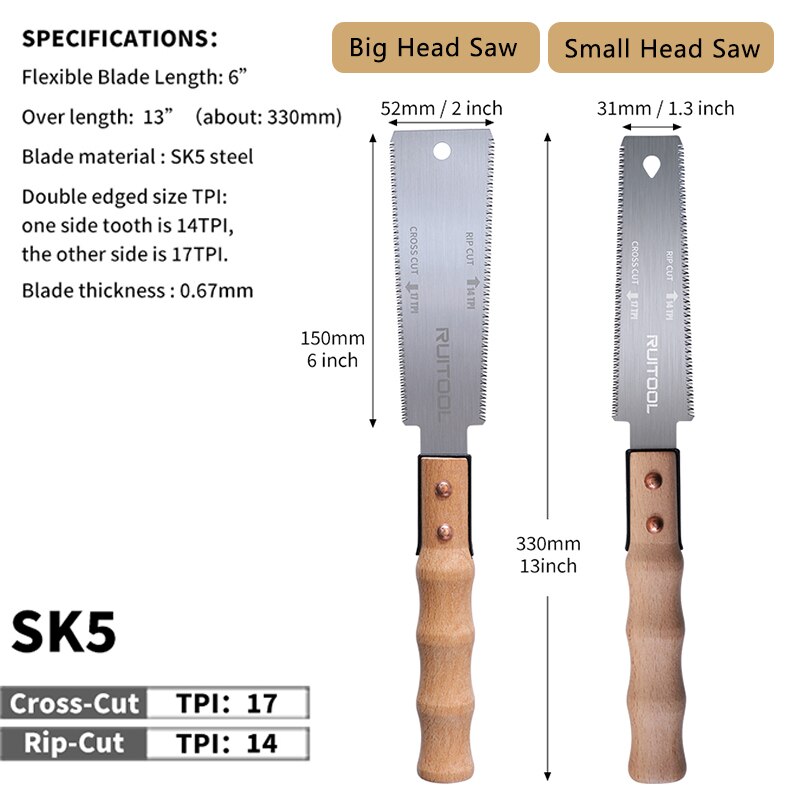 1pc Japanese Saw 6 Inch Double - Japanese Pull Saw ulasan dan harga