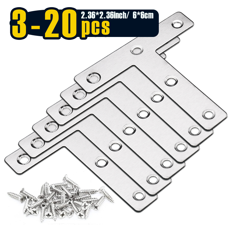 3-20pcs, T Shaped Mending Plat - Woodworking X Brace ulasan dan harga